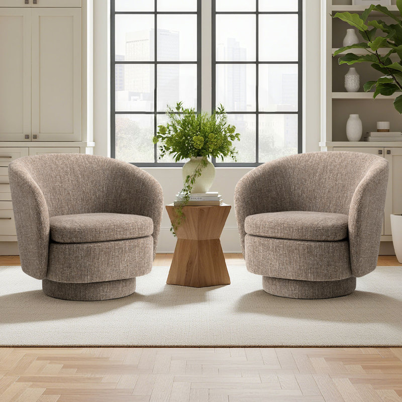 Ensemble de 2 chaises d'appoint Modern, Light Brown