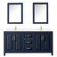 Meuble-lavabo double 72 po avec plateau en quartz et miroir Daria