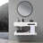 36" x 19" V-Shaped Stone Resin Wall-Mounted Floating Bathroom Vanity with Integrated Sink, Double-Layer Shelf & P-Trap-95031686