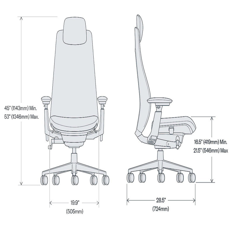 Haworth Fern Digital Knit Executive Chair, Deep Sea, Yes