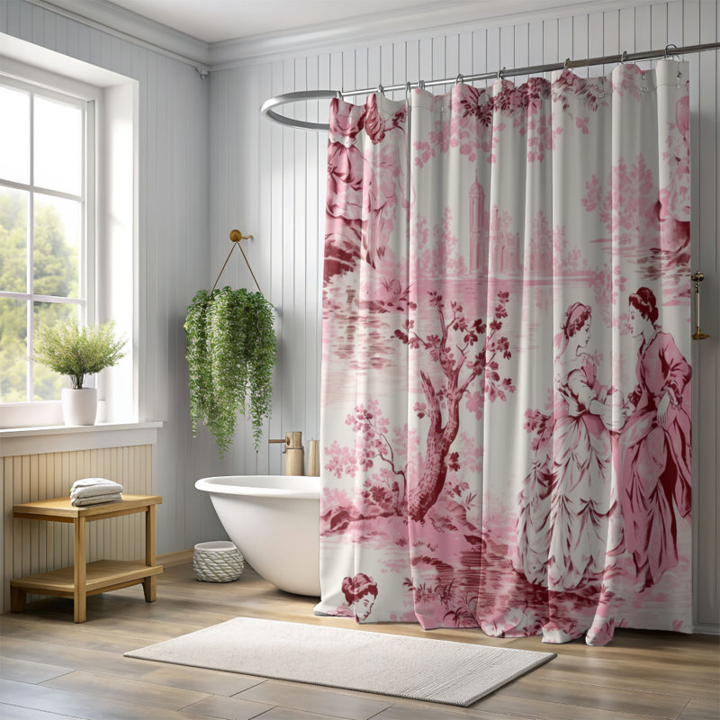 Rideaux de douche 1 pièce, H 74 po x l 71 po