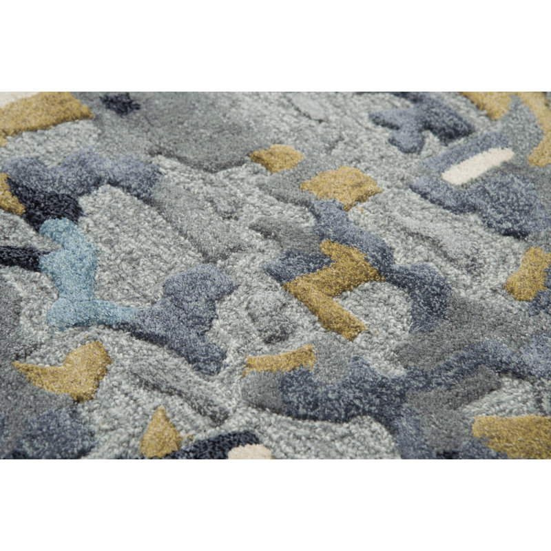 Gomes Wool Abstract Indoor Rug, Rectangle 8' x 10'