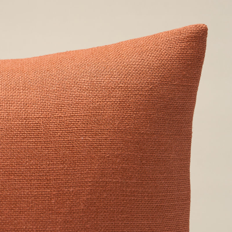 Piet Performance Linen  Lumbar Pillow, 12"H x 24"W, Rectangular, Orange