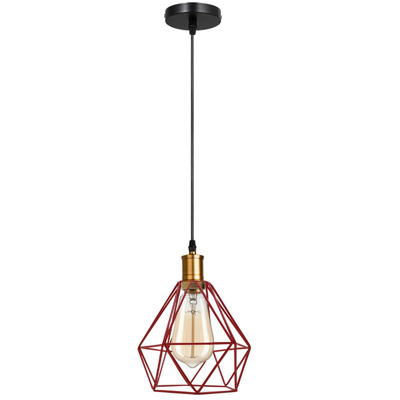 Braylene 1 - Light Black/Gold Single Pendant, Red
