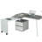 Techni Mobili Rotating Multi-Positional Modern Desk, Grey