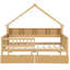 Lits plateforme en bois avec DEL, tablettes de rangement, tiroirs et garde-corps-416496451