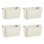 Wire Frame Wide Fabric Bin, Set Of 4