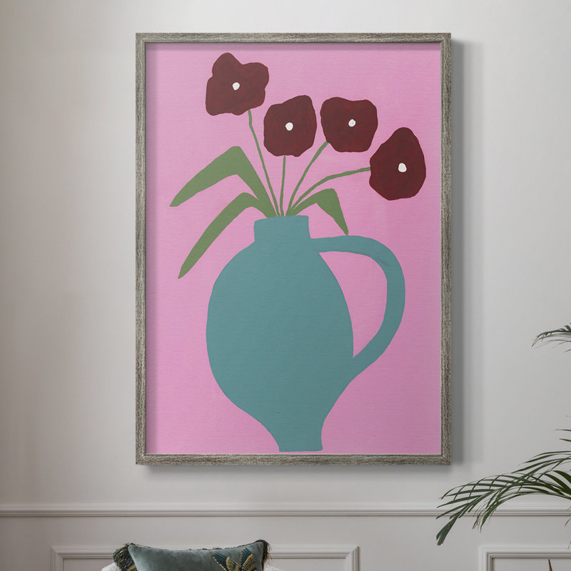 «Modern Blooms IV», reproduction encadrée - bois massif, H 30 po x l 24 po