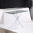 Modern rectangular tempered glass table and iron frame-1754594441