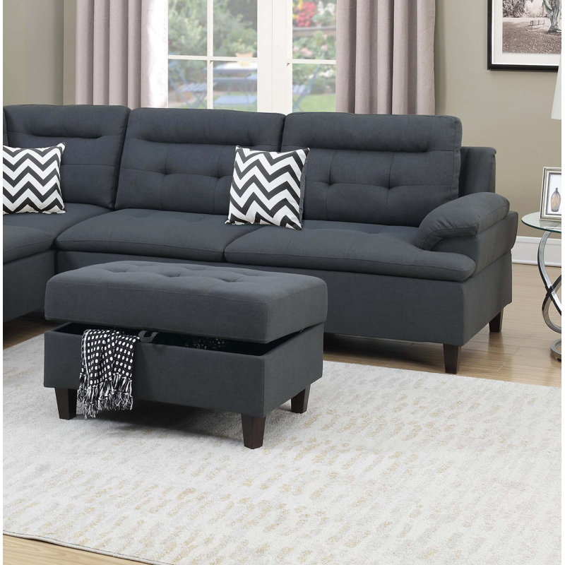 Canapé modulaire avec coussins gris anthracite Living, Tissu gris anthracite