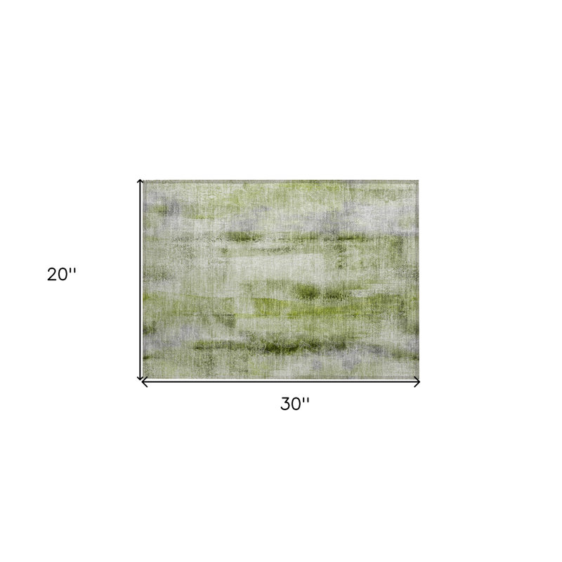 2' X 3' Sage Washable Non Skid Indoor Outdoor Area Rug