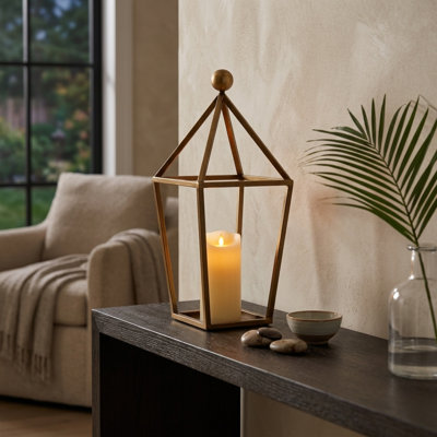 Novara Pyramid Top Metal Lantern