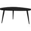 Table basse et de bout triangulaire 2 pièces en noir, avec des pieds en fer évasé en bois de manguier pour les décors de salon noirs, finition lisse,