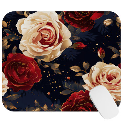 Floral Luxe Flowers XVII Flowers Modern Gaming Cute Office Laptop Desk Pad Gift Mat Square Rectangle Non-Slip Mousepad