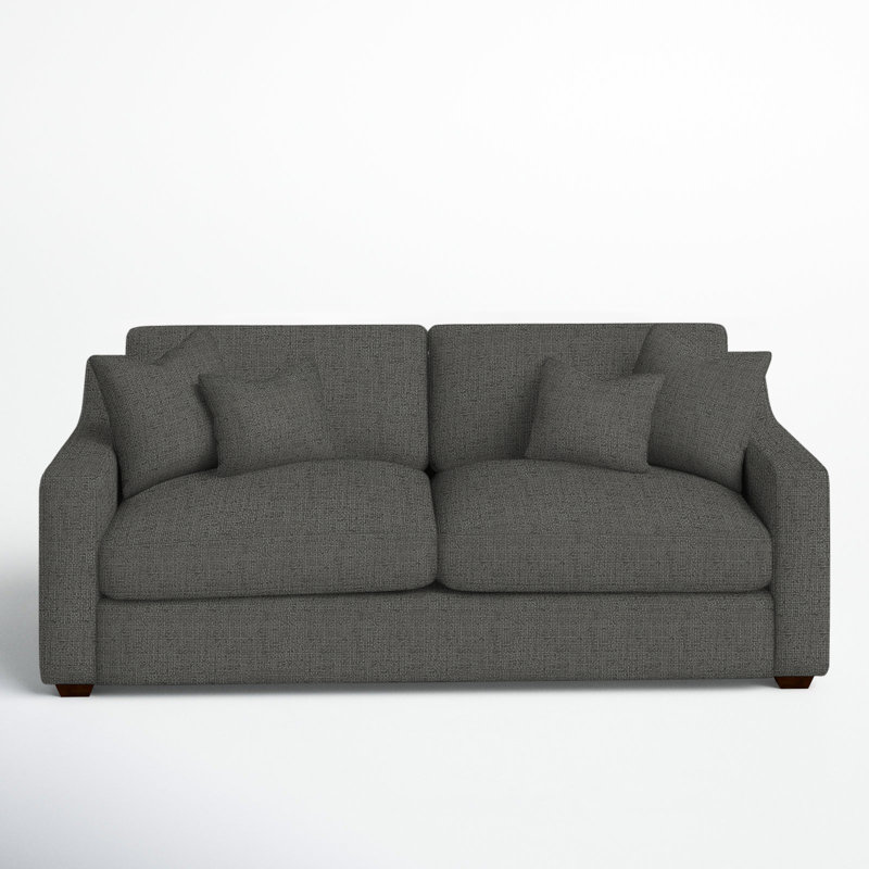 Canapé rembourré 95 po Rhodes, Lin texturé gris anthracite Zuma