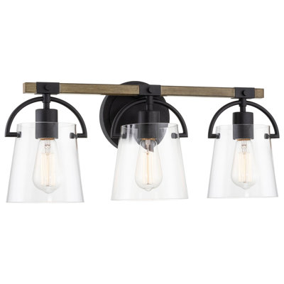3 - Light Dimmable Black Vanity Light