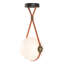 Derby 1 - Light Single Globe LED Pendant with Leather Accents-59610006-107138039-107138044