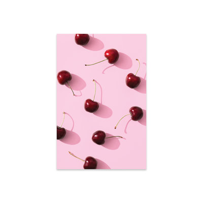 " Cherries On Pink Background " by 1x Studio II