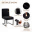 45cm H Linen Upholstered Metal Side Chair-121976091