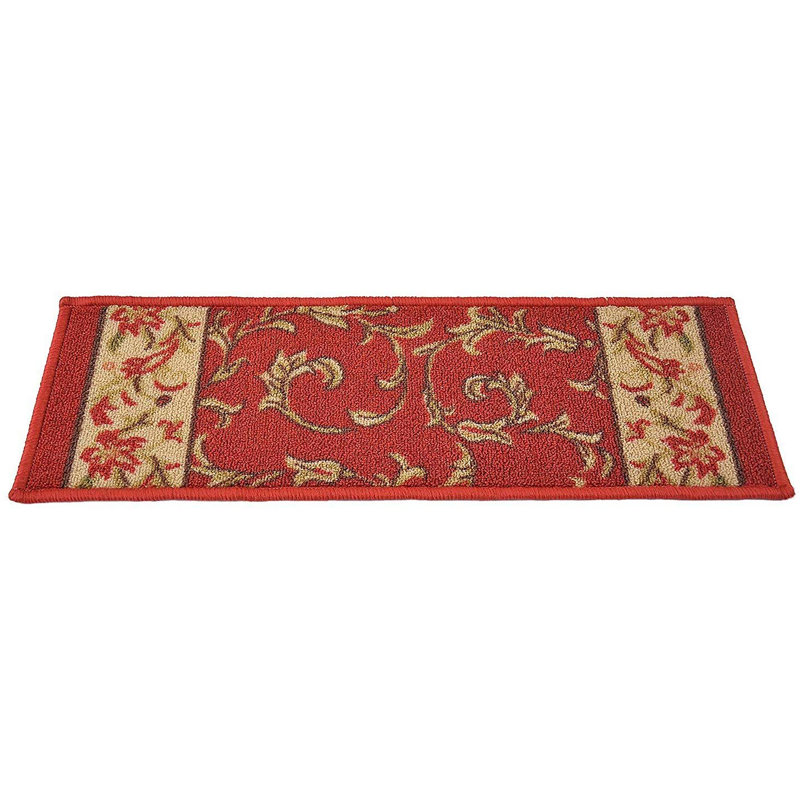 Tapis d'escalier antidérapant Danilo lavable à la machine, taille 8,5 po x 26 po, Ensemble de 9
