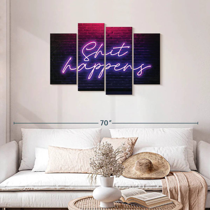 Shit Happens Neon, H 27 po x l 43 po
