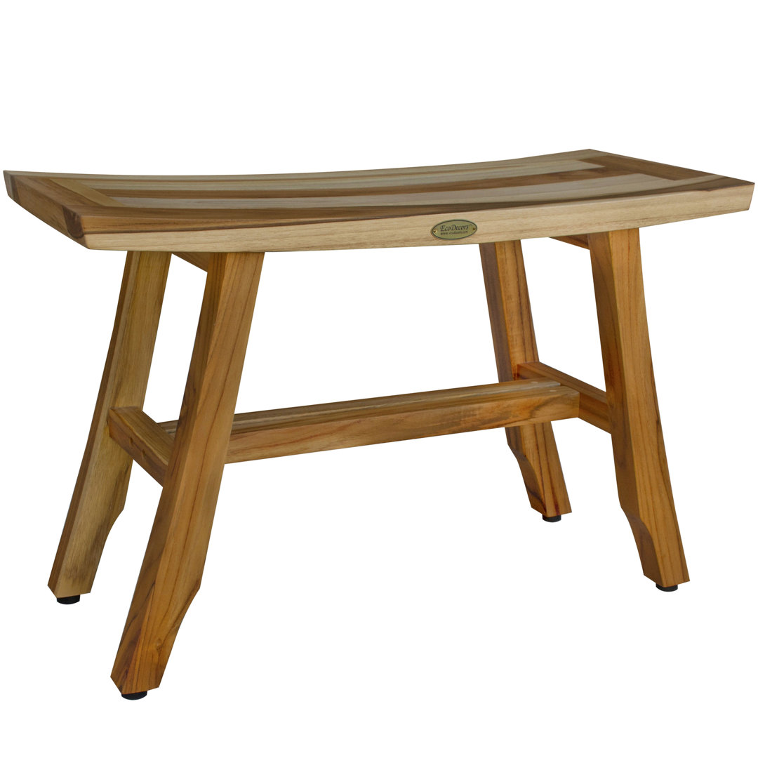 EcoDecors Satori, Teak Shower Bench, Teak Shower Stool, Teak Stool for Inside Shower, Small Shower Stool, Teak Foot Rest, Teak Shower Bench For Inside Shower, in Earthy Teak EcoDecors 