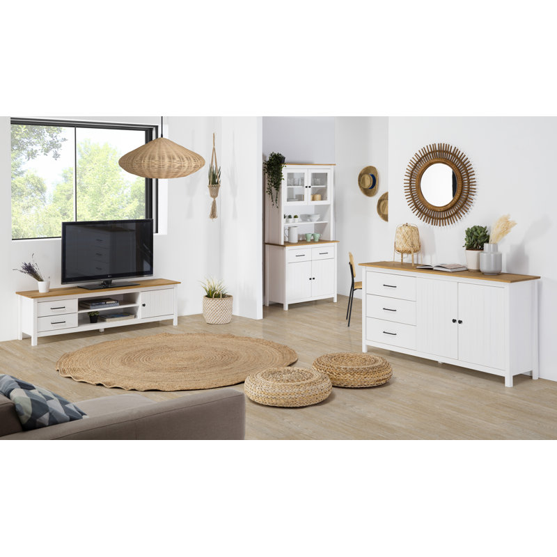 Giannini 150cm Solid Wood Sideboard, White