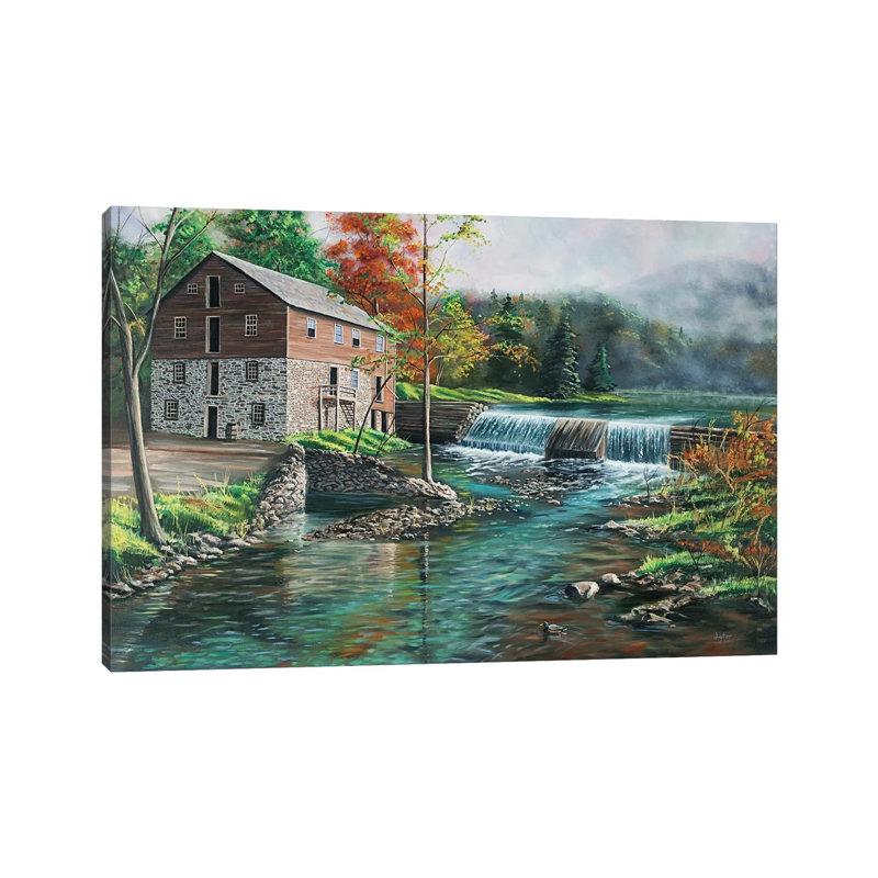 Everhart Mill by Christopher Lyter - Wrapped Canvas Painting, 66.04 cm H x 45.72 cm W