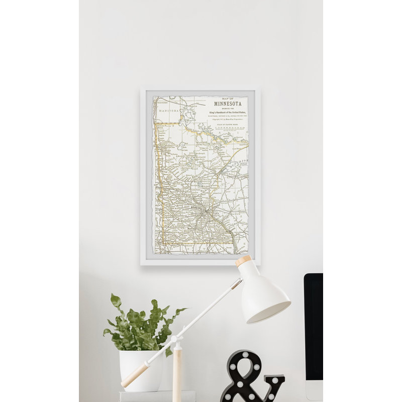 Minnesota Outline - cadre photo, impression, H 30 po x l 20 po x P 1,5 po