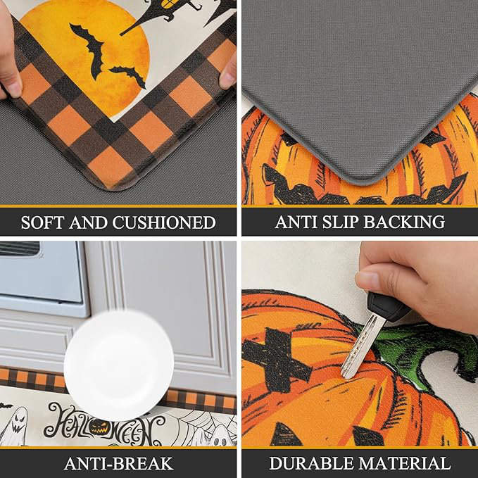 The Holiday Aisle® Halloween Kitchen Mats Set of 2 Wayfair