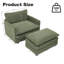 Fauteuil en velours côtelé avec repose-pieds Redenius-110476226