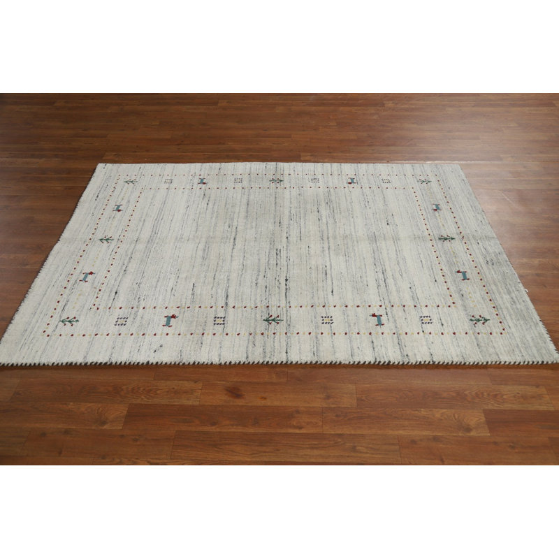 Tapis indien en laine petits animaux Gabbeh 4 x 6