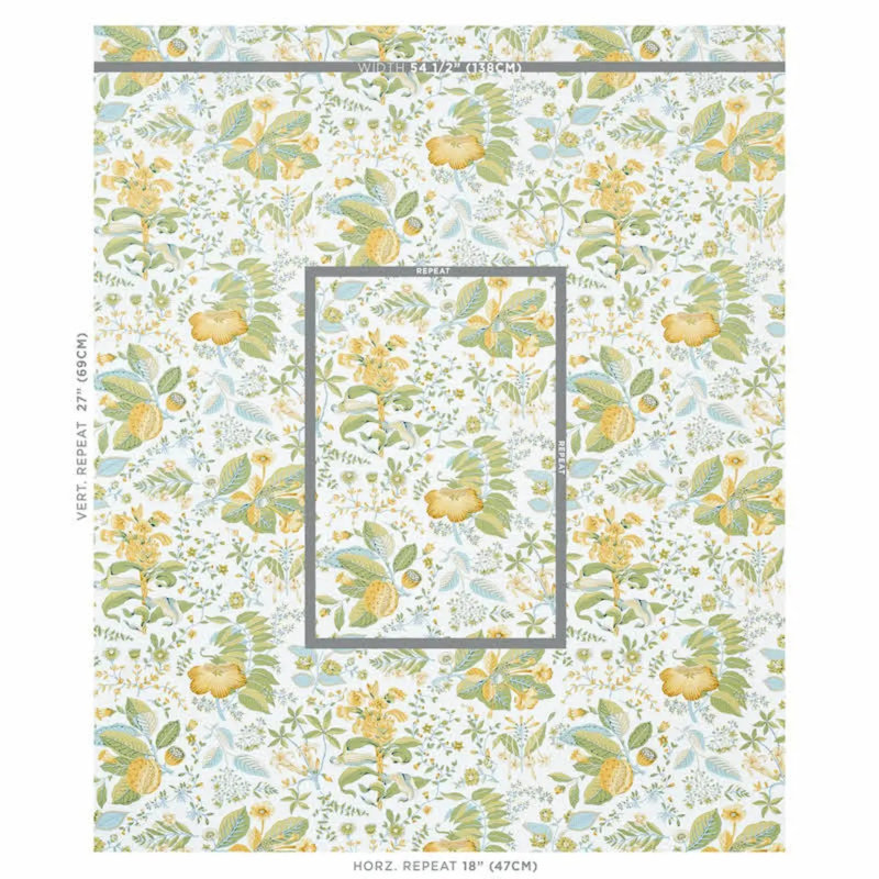 Pomegranate Botanical Wallpaper, Citron