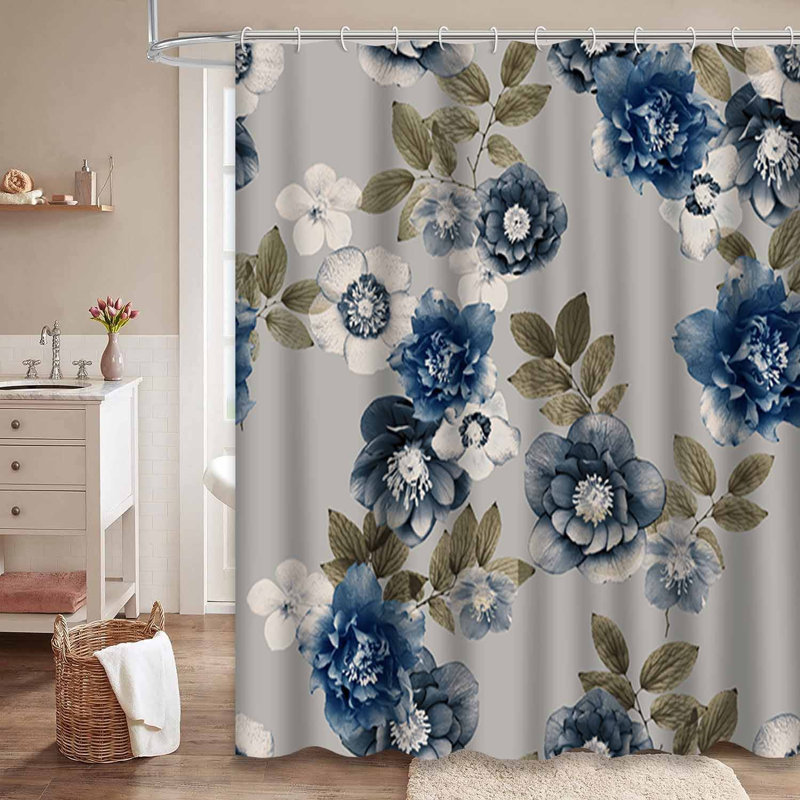 Rideau de douche à 12 crochets Floral Botanical Blossom, L 72 po x l 84 po