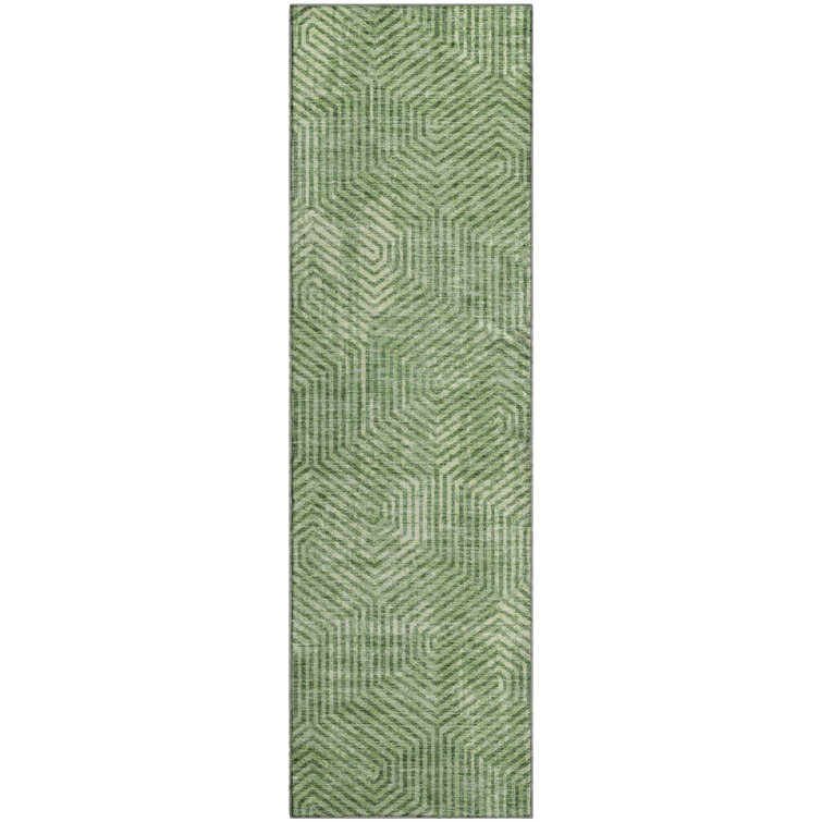 Premium Machine Washable Prisco Green Rug