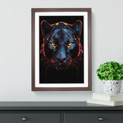 Panther Geometric No.3 - Single Picture Frame Print on Wood