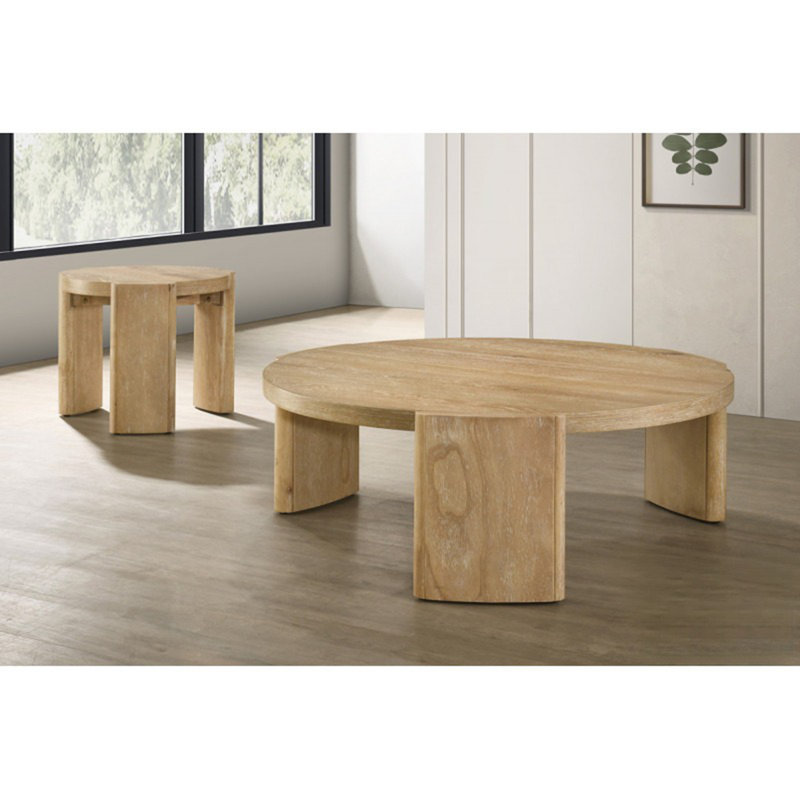 Table de bout ronde en bois de grève 21 pouces Kepler