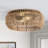 2-Brown circular adjustable iron ceiling light