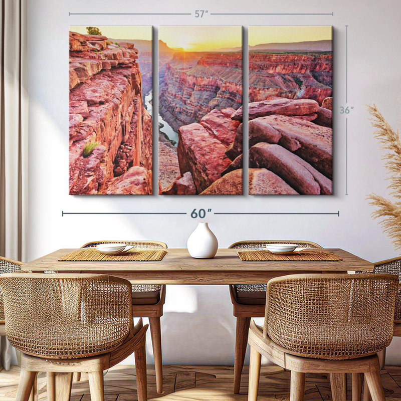 «Sunrise Over Grand Canyon» sur toile, H 36 po x l 57 po x P 1,25 po