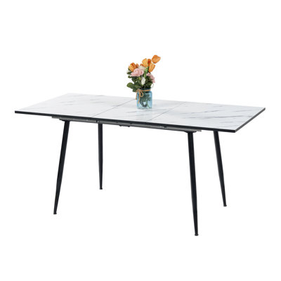 Extendable Metal Base Dining Table