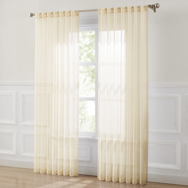 Paire de rideaux transparents Calia 52x84, Jaune