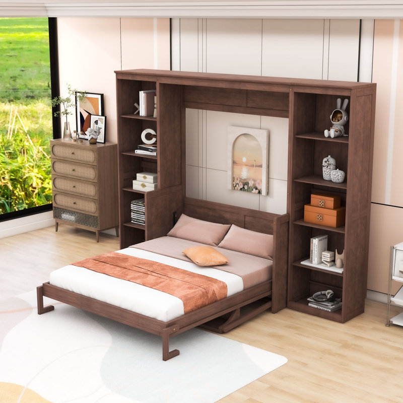 Lit escamotable avec bureau et tablettes Murphy, Complète