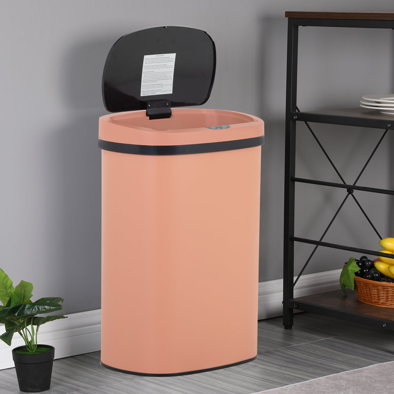 13 Gallon Touchless Red Stainless Steel Kitchen Trash Can