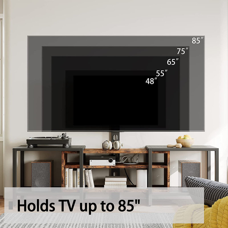 Sauve TV Stand for TVs up to 85", Black/Brown