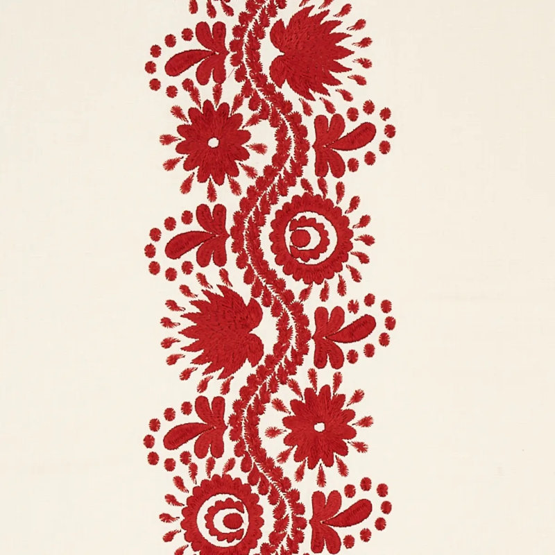 Tissu de broderie Theodora, Rouge