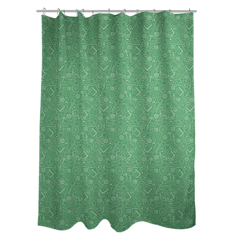 Rideau de douche simple classique RPG, Vert / blanc