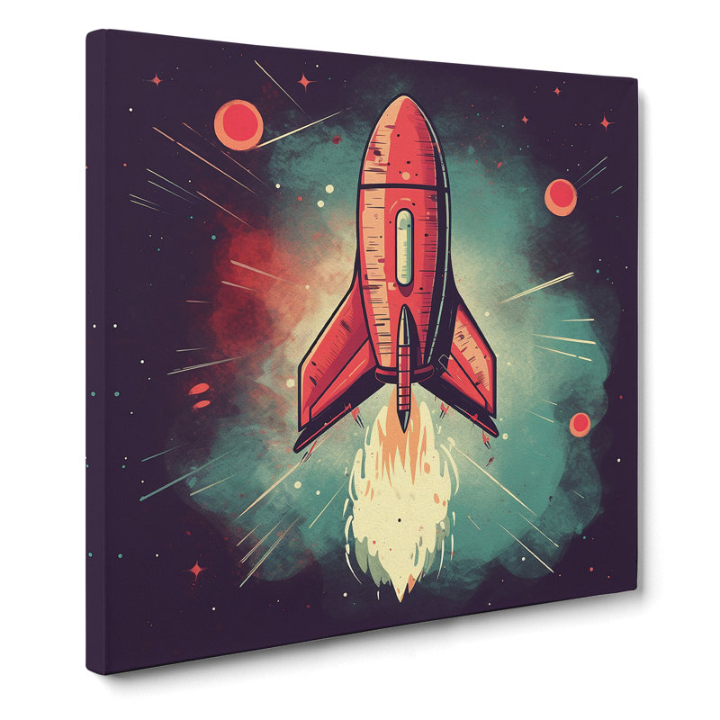 Rocket Retro - Wrapped Canvas