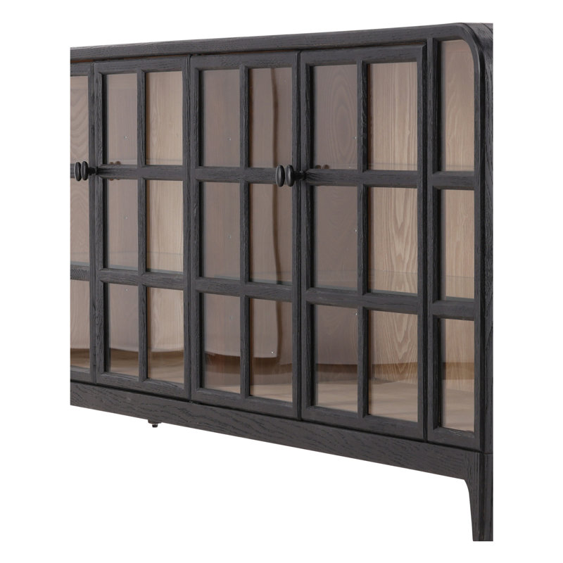 Furniture Classics Avora Chocolate Oak Glass Sideboard Buffet