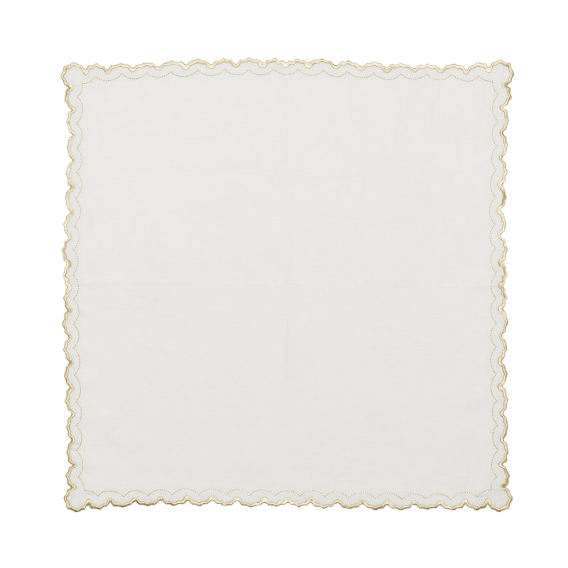 Arches Napkin, White/Gold