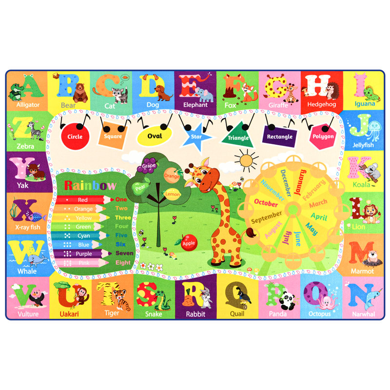 Rectangle Abstract Machine Woven Polyester Rug, Rectangle 2'11" x 5'